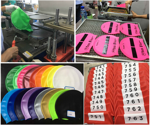 Our facility printing onto swimming caps